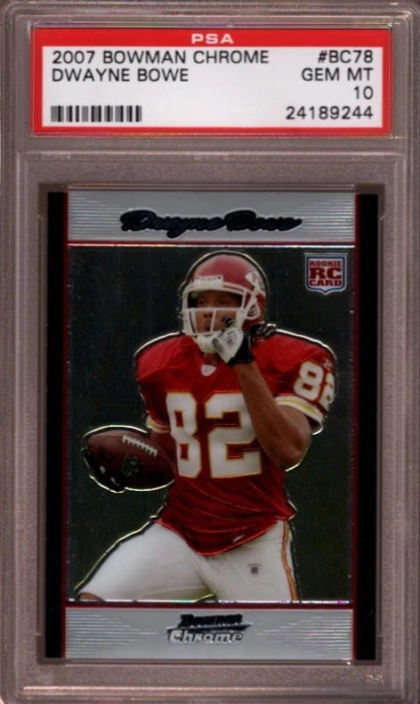 2007 BOWMAN CHROME # BC78 DWAYNE BOWE ☆ROOKIE☆ KANSAS CITY CHIEFS PSA 10 GEM-MT - Image 1 of 1