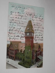 DETROIT MI - POSTKARTE 1907 - MICHIGAN CENTRAL DEPOT - BAHNHOF - Bild 1 von 2