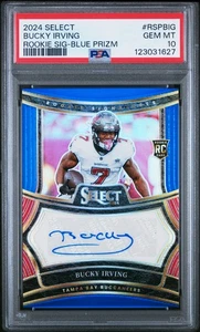 2024 Select Bucky Irving RC Rookie Signature Auto Blue Prizm /149 PSA 10 - Picture 1 of 2