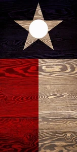 Premium Cornhole Board Wrap - CALCOMANÍA DE VINILO - Bandera de Texas Madera desgastada - Imagen 1 de 3