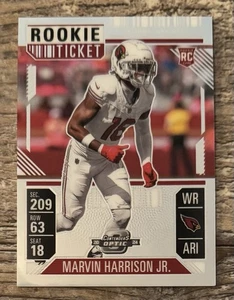 Biglietto Marvin Harrison Jr 2024 Panini Contenders Optic Base Rookie RC #88 - Foto 1 di 2