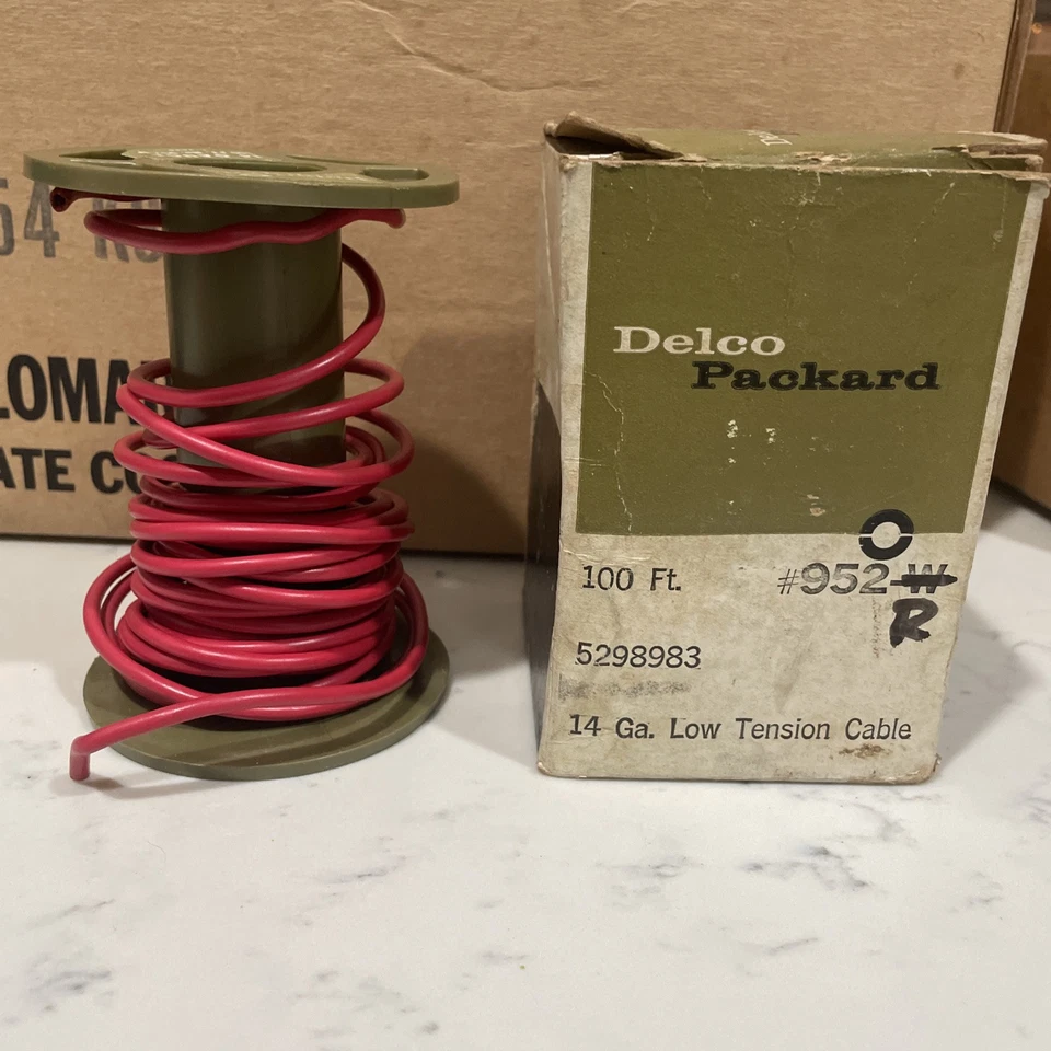 Vintage Delco Packard Low Tension Cable 14 GA Red Wire 5298983 952-b 30 Feet - Image 1 of 1