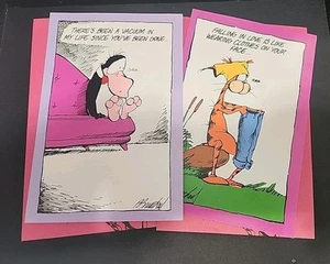 2 Busta Biglietti Auguri Opus n Bill LOVE 1993 Vintage Forget Me Not Cartoon - Foto 1 di 13