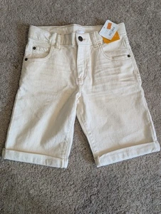 NWT Gymboree Boys Size 7 Regular Beige Off White Ecru Denim Shorts Stretch - Picture 1 of 2
