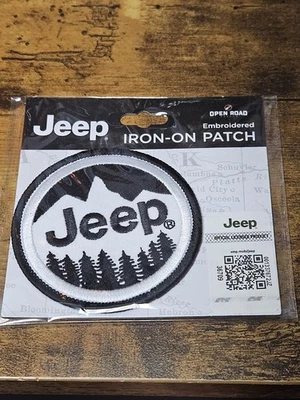NWT Jeep Car Logo Patch Open Road Mountain Forrest Embroidered Iron On Sew On  - Image 1 of 3