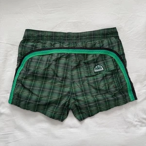 SUNDEK 2,5" karierte Netz gefütterte Boardshorts Herren 33 grün Badehose Beachwear - Bild 1 von 10
