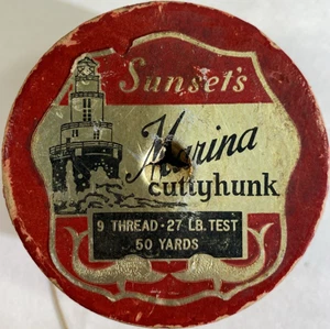 Vintage Wooden Spool Sunset’s Marina Cuttyhunk Casting Line - Picture 1 of 3