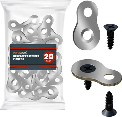 Pacote com 20 bonecos 8 em forma de clipe de fixação de mesa de aço, figura resistente - oito Fa - Imagem 1 de 4