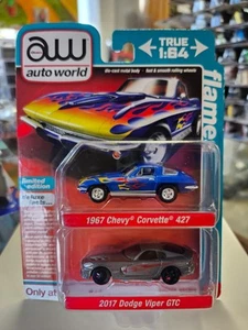 Auto World Flame R1 versión A 2pk 1967 Chevy Corvette 427 y Dodge Viper GTC 2017 - Imagen 1 de 5