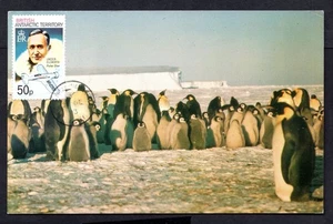 Britisches Antarktisgebiet - 1983 Entdecker auf Postkarte Kaiserpinguine - Bild 1 von 2