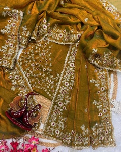 Saree Blouse Bollywood Party Wear Indian Pakistani Bridal Sari Wedding Designer - Picture 1 of 3