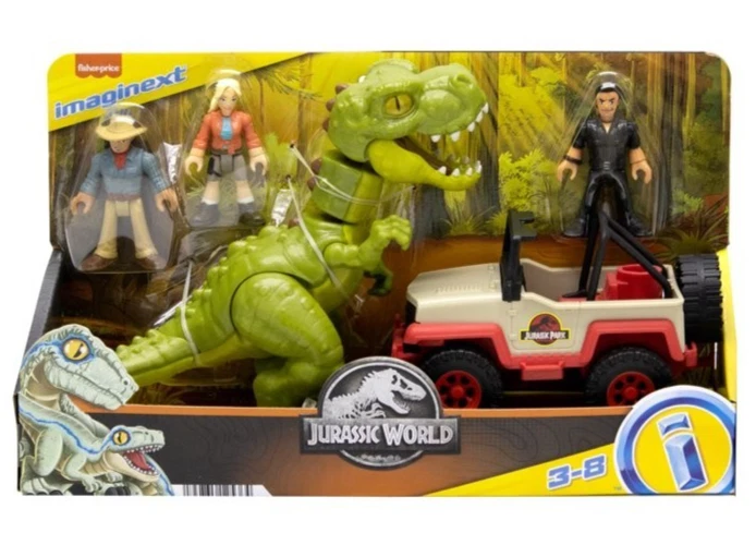 Imaginext Jurassic World T. Rex Escape Comes With T. Rex 1 Jeep and 3 Figures