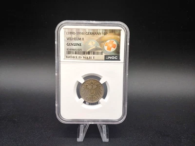 1890–1916 Germany 10 Pfennig WWI Wilhelm II – NGC Genuine Slabbed WWI - 1906 - Image 1 of 4