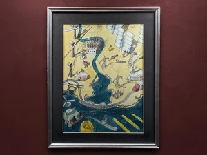 Charles Griffin Original Aquarell Erneuerbare Energien Don Quijote U Boot Windmühle - Bild 1 von 5