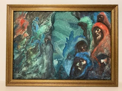 De Colección Irv Docktor Pintura al Óleo Ilustración Arte Expresionista Firmado Foto 1 de 4