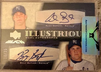 2007 Upper Deck Black Illustrious Alex Gordon Billy Butler Dual Auto /25 ROYALS - Image 1 of 4