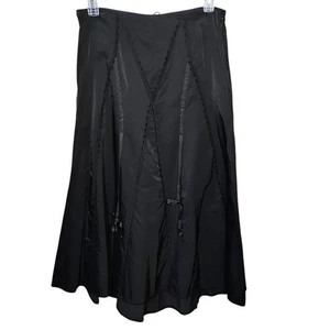 Tempo Paris Midirock Damen Medium schwarz Spitze Schleifen Goth viktorianisch Steampunk - Bild 1 von 10