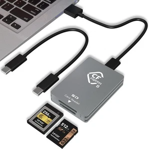 CFexpress/SD Card Reader USB C, 10Gbps CFexpress Type B Card Reader with USB 3.2 - Picture 1 of 9