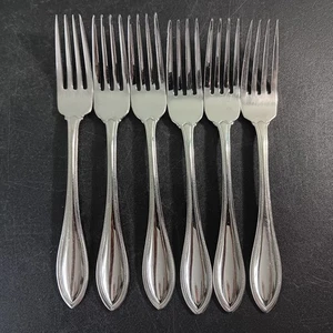 Set Of 6 Oneida "Arbor" American Harmony Stainless Steel Dinner Forks - Picture 1 of 7