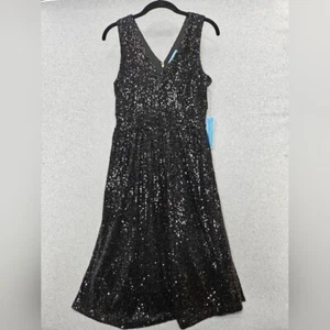 Draper James RSVP Black Sleeveless Sequin Dress Pockets Lined Women's Size 2 - Picture 1 of 8