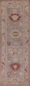 Floral Vegetable Dye Oushak Oriental Runner Rug 3'x9' Wool Handmade Turkish Rug - Picture 1 of 12