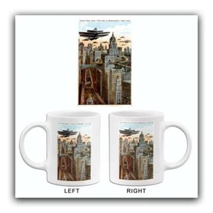 Future New York - City of Skyscrapers - 1911 - Postcard Mug - Picture 1 of 3