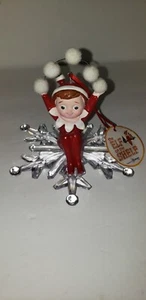 2012 ROMAN ELF ON A SHELF SITTING ON A Clear SNOWFLAKE ORNAMENT SNOWBALLS Boy  - Picture 1 of 8