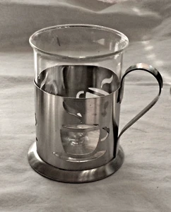 Glass Removable Cup and Holder Designed for Coffee from a French Press - Picture 1 of 5