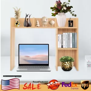 Estantería organizadora de escritorio rectangular de madera de 3 niveles tablero ecológico para el hogar - Imagen 1 de 19