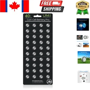 40 Pack AG3 LR41 Button Coin Cell Batteries - Long-Lasting Power & Reliability - Foto 1 di 8