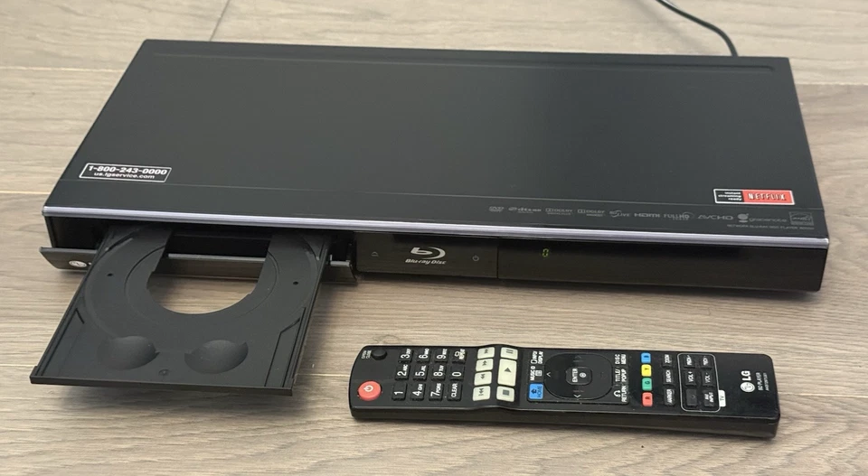 LG BD550 Network Blu-ray Disc Player DVD HDMI Wireless HD W Remote- Tested Works - Image 1 of 4