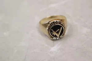 10k Gold Oldsmobile Sales Award Ring- Vintage Size 12.5 3 Diamonds - Picture 1 of 4