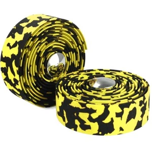 2PCS Black & Yellow Camouflage EVA Road Bike Handlebar Tape with Bar Plugs - Picture 1 of 6