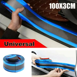 Carbon Fiber Vinyl Car Door Sill Scuff Cover Plate Sticker Protector Accessories - Picture 1 of 12