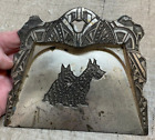 Antique Art Deco Scottish Terrier Metal Silent Butler Crumb Catcher Japan Rare
