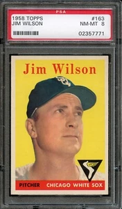 BB - 1958 Topps - #163 - Jim Wilson - PSA 8 - Casi nuevo - Nuevo - Imagen 1 de 2