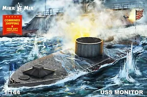 Mikro Mir 144-028 - 1/144 Civil War ironclad USS Monitor Scale plastic model kit - Picture 1 of 12