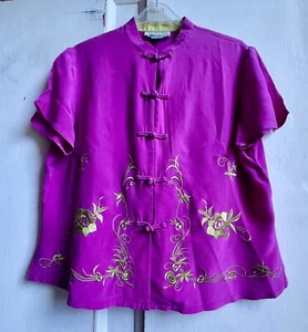 ✫Stunning *MONSOON* Pink Floral Embroidered Oriental Silk Kimono Tunic Top 16✩ - Picture 1 of 9
