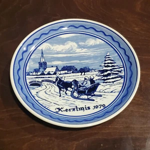 Delft Plate Christmas KERSTMIS 1970 Sleigh Ride 2nd Issue Rare! - Picture 1 of 3