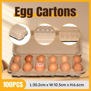 100 X Egg Cartons Each Holds12 Eggs Full Durable Dozen New Carton Brown Storage - Picture 1 of 11