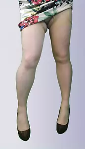 NUDE SUSPENDER TIGHTS OPENCROTCH 10D SHEER VINTAGE NYLONS ONE SIZE SM SAND NEW - Picture 1 of 2