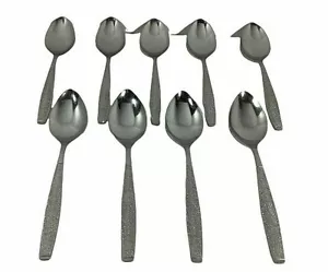 9 Tea Spoon Oneida Ltd Montina Indio 1881 Rogers Textured Stainless 6 Inch - Picture 1 of 4