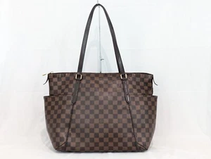 Borsa a tracolla Louis Vuitton Damier Totally MM marrone N41281 MB1105 autentica - Foto 1 di 23