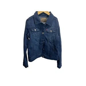 LEVI'S LEVI STRAUSS GIRL'S DENIM BASIC TRUCKER JACKET SIZE L Dark Blue NEW - Picture 1 of 5