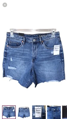 Novo shorts jeans New York cortado em branco etiquetas desgastadas 6” costura interna Western BOM - Imagem 1 de 4