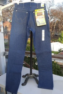 NWT Wrangler Jeans Men 31x34 13MWZ Blue Raw Denim Cowboy Cut Deadstock Rodeo 90s - Picture 1 of 5