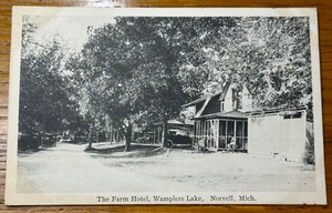 Postal vintage de The Farm Hotel Wamplers Lake Norvell Michigan MI - Imagen 1 de 7