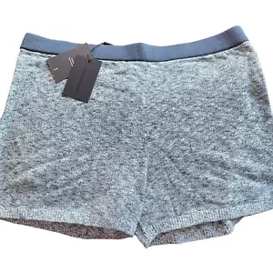 NAADAM Shorts High Waisted Knit Cotton Cashmere Blue Lounge Size Large New Gift - Picture 1 of 8