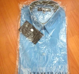 Camisa de vestir azul abotonada Kenneth Cole Reaction talla 32/33 - Imagen 1 de 5