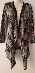 LADIES BLACK & BEIGE *COTTON ON* DRAPE CARDIGAN*SIZE S *PRELOVED - Picture 1 of 7